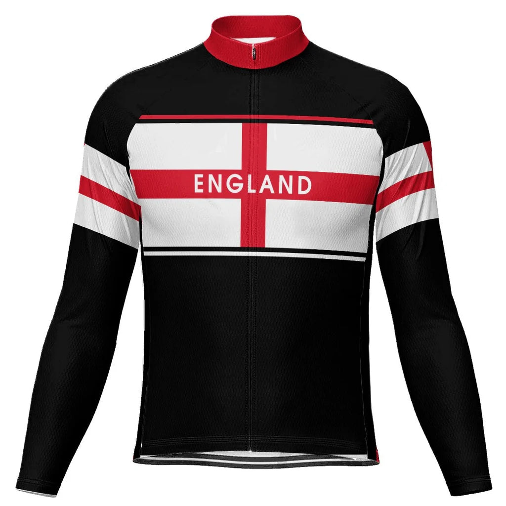 Customized England Men's Cycling Jersey Long Sleeve