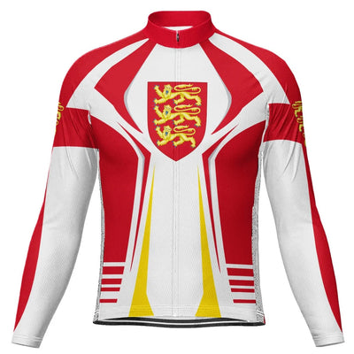 Customized England Men's Winter Thermal Fleece Cycling Jersey Long Sleeve