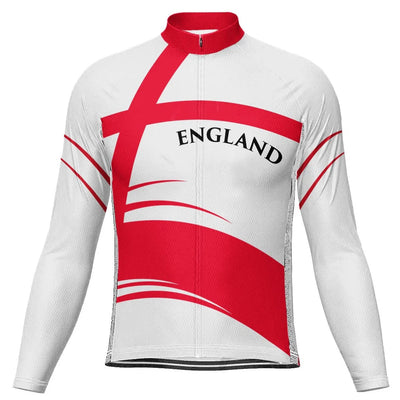 Customized England Men's Winter Thermal Fleece Cycling Jersey Long Sleeve