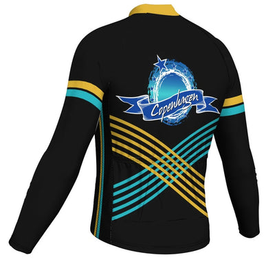 Customized Copenhagen Men's Winter Thermal Fleece Cycling Jersey Long Sleeve