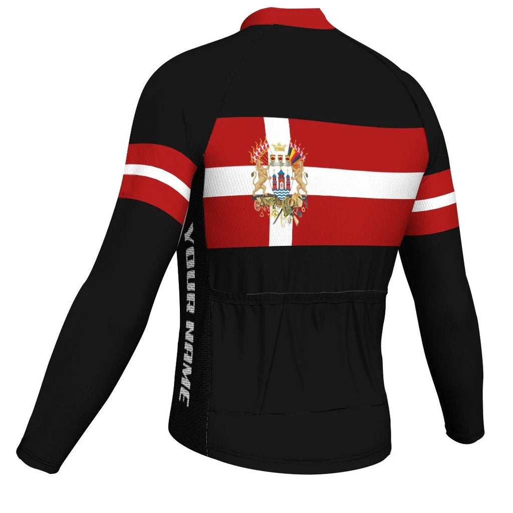 Customized Copenhagen Men's Winter Thermal Fleece Cycling Jersey Long Sleeve