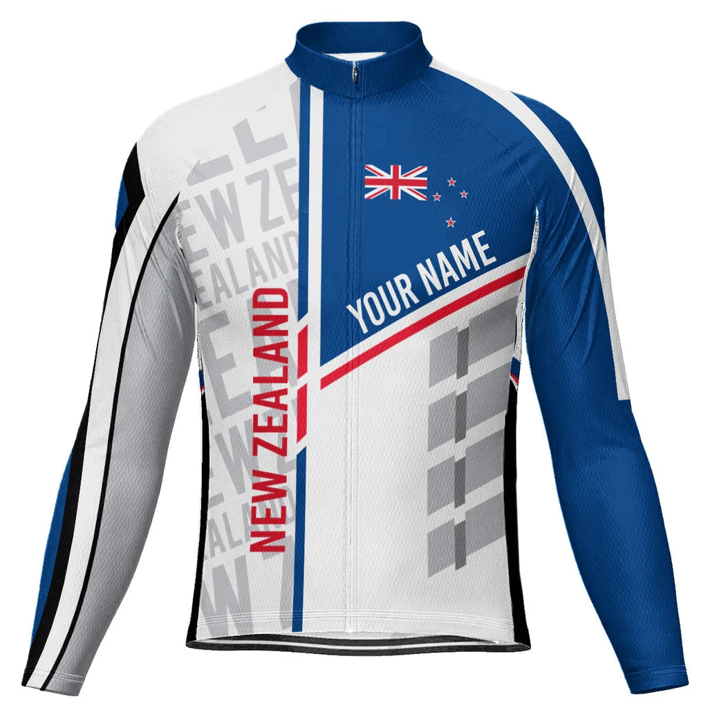 Customized New Zealand Men's Winter Thermal Fleece Cycling Jersey Long Sleeve