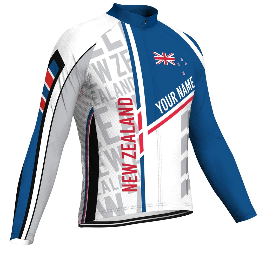 Customized New Zealand Men's Winter Thermal Fleece Cycling Jersey Long Sleeve