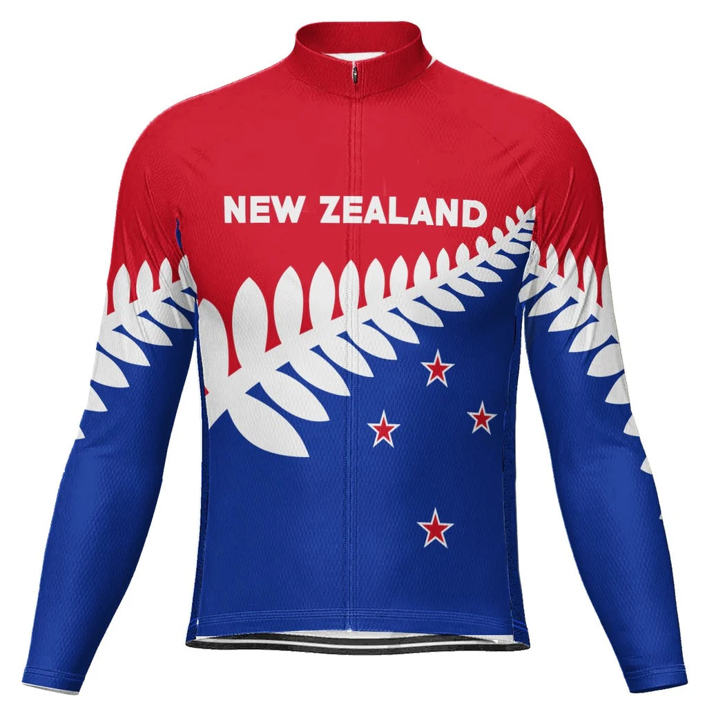 Customized New Zealand Men's Winter Thermal Fleece Cycling Jersey Long Sleeve