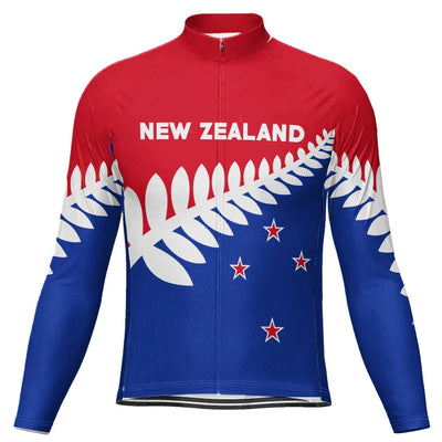 Customized New Zealand Men's Winter Thermal Fleece Cycling Jersey Long Sleeve