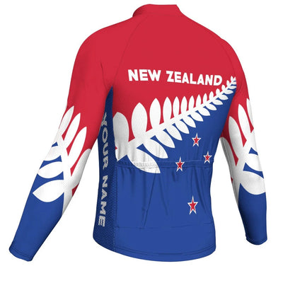Customized New Zealand Men's Winter Thermal Fleece Cycling Jersey Long Sleeve