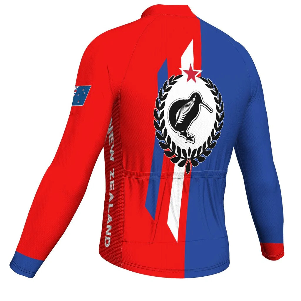 Customized New Zealand Men's Winter Thermal Fleece Cycling Jersey Long Sleeve