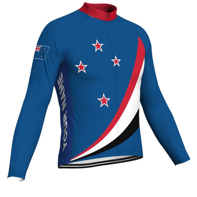 Customized New Zealand Men's Winter Thermal Fleece Cycling Jersey Long Sleeve