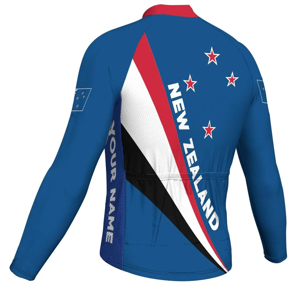 Customized New Zealand Men's Winter Thermal Fleece Cycling Jersey Long Sleeve