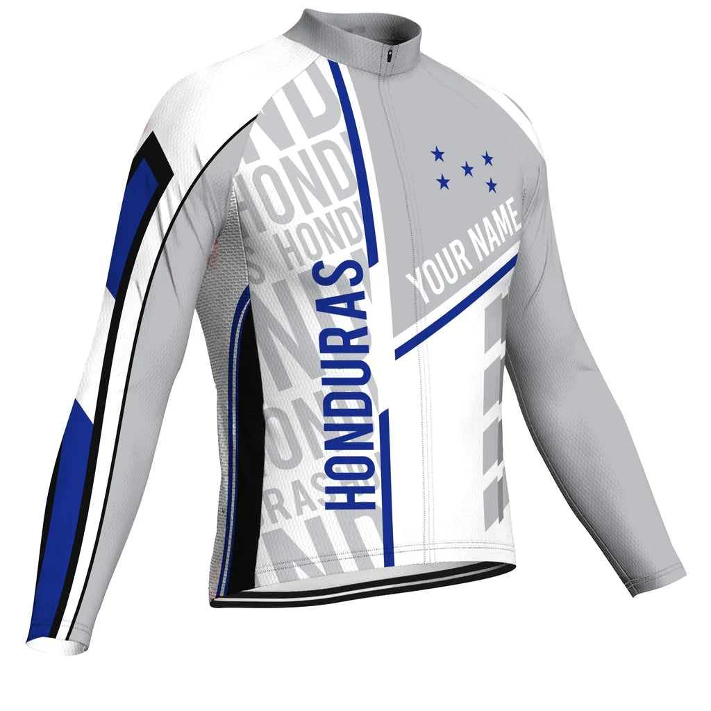 Customized Honduras Men's Winter Thermal Fleece Cycling Jersey Long Sleeve