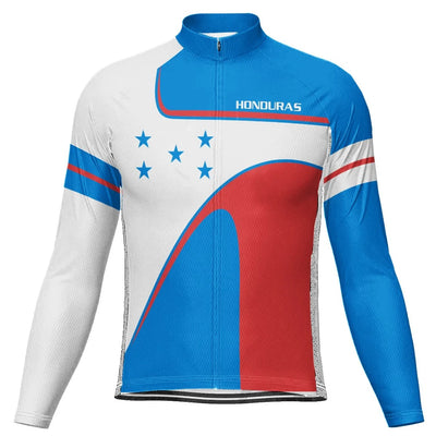 Customized Honduras Men's Winter Thermal Fleece Cycling Jersey Long Sleeve