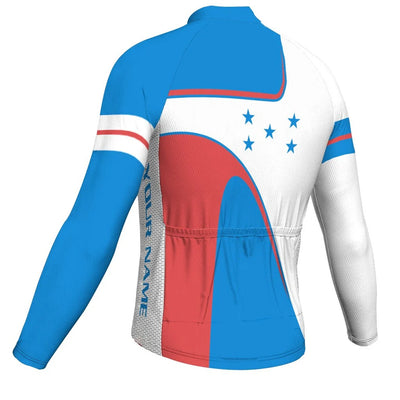 Customized Honduras Men's Winter Thermal Fleece Cycling Jersey Long Sleeve