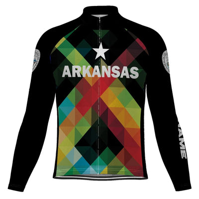 Customized Arkansas Men's Winter Thermal Fleece Cycling Jersey Long Sleeve