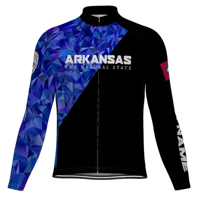 Customized Arkansas Men's Winter Thermal Fleece Cycling Jersey Long Sleeve