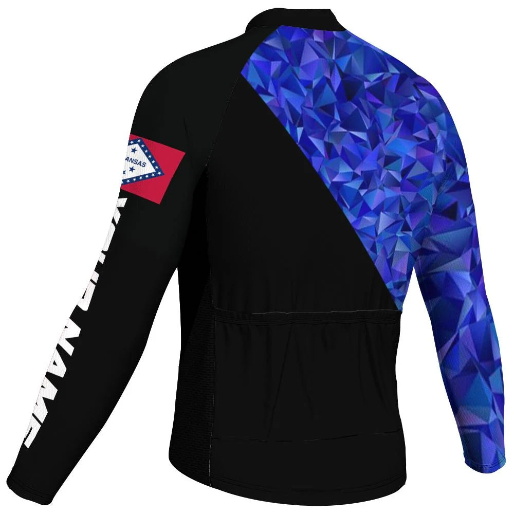Customized Arkansas Men's Winter Thermal Fleece Cycling Jersey Long Sleeve
