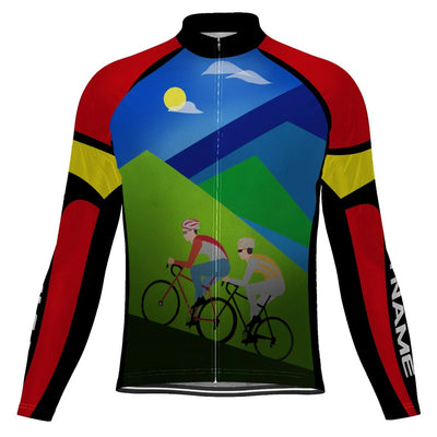 Customized Arkansas Men's Winter Thermal Fleece Cycling Jersey Long Sleeve