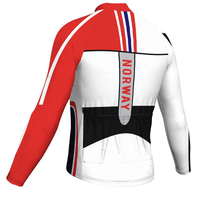 Customized Norway Men's Winter Thermal Fleece Cycling Jersey Long Sleeve