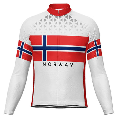Customized Norway Men's Winter Thermal Fleece Cycling Jersey Long Sleeve