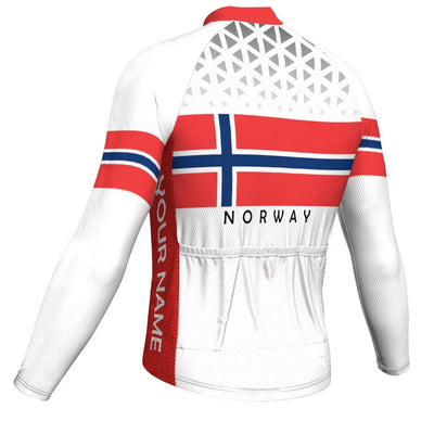 Customized Norway Men's Winter Thermal Fleece Cycling Jersey Long Sleeve
