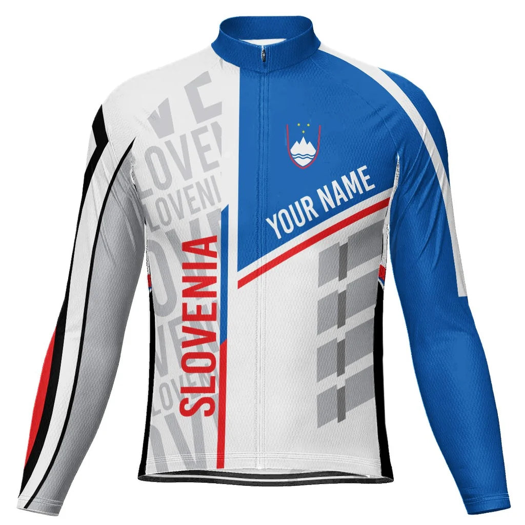 Customized Slovenia Men's Cycling Jersey Long Sleeve