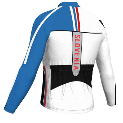 Customized Slovenia Men's Winter Thermal Fleece Cycling Jersey Long Sleeve
