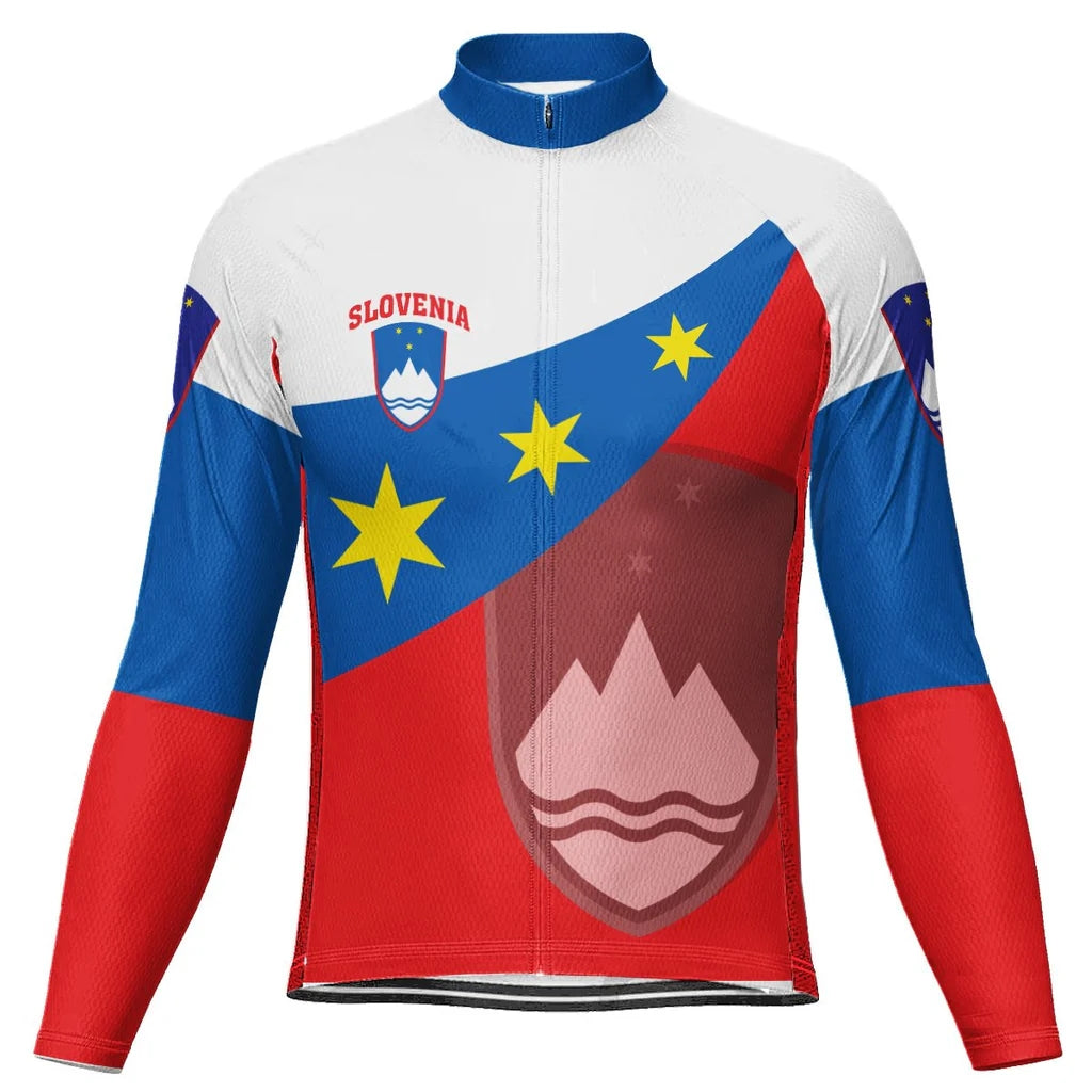 Customized Slovenia Men's Winter Thermal Fleece Cycling Jersey Long Sleeve
