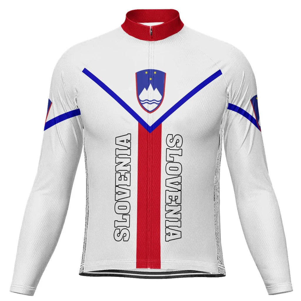 Customized Slovenia Men's Winter Thermal Fleece Cycling Jersey Long Sleeve