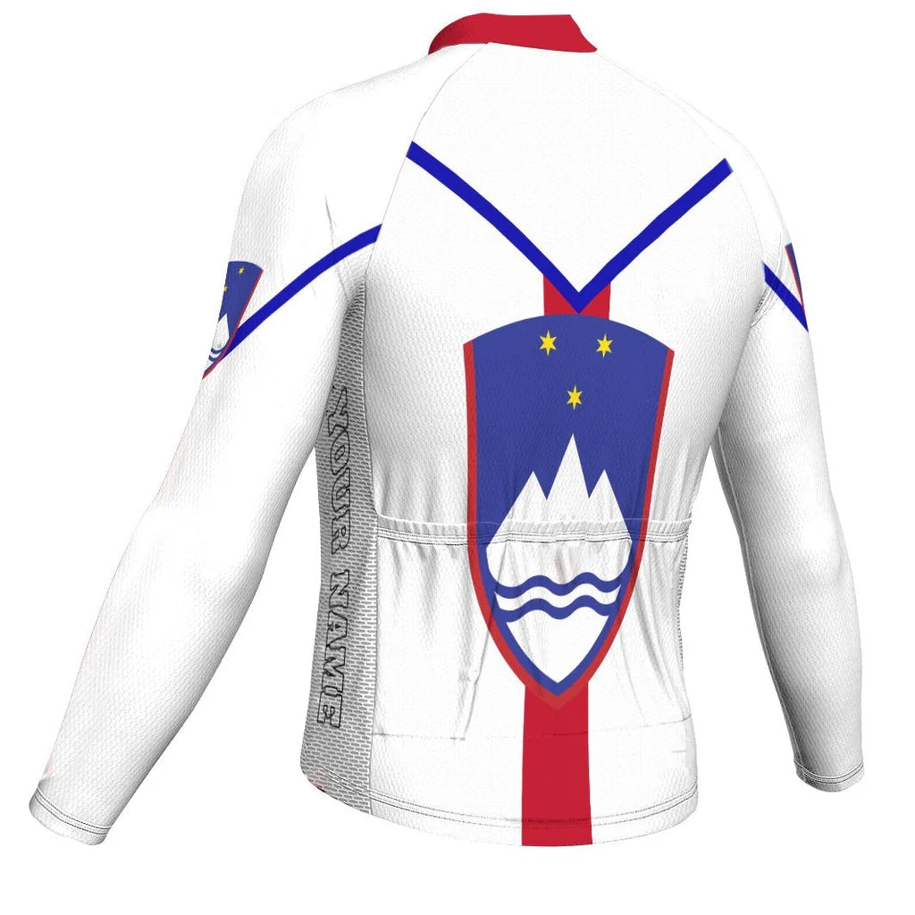 Customized Slovenia Men's Winter Thermal Fleece Cycling Jersey Long Sleeve