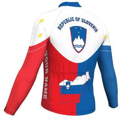 Customized Slovenia Men's Winter Thermal Fleece Cycling Jersey Long Sleeve