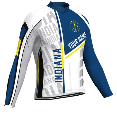 Customized Indiana Men's Winter Thermal Fleece Cycling Jersey Long Sleeve