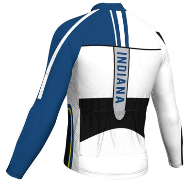Customized Indiana Men's Winter Thermal Fleece Cycling Jersey Long Sleeve