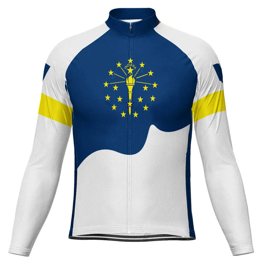 Customized Indiana Men's Winter Thermal Fleece Cycling Jersey Long Sleeve