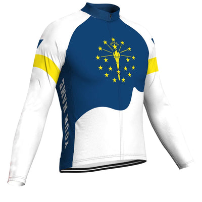 Customized Indiana Men's Winter Thermal Fleece Cycling Jersey Long Sleeve
