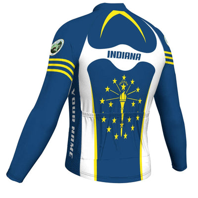 Customized Indiana Men's Winter Thermal Fleece Cycling Jersey Long Sleeve