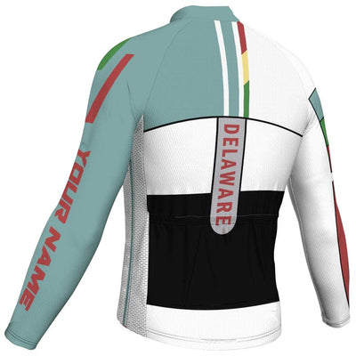 Customized Delaware Men's Winter Thermal Fleece Cycling Jersey Long Sleeve
