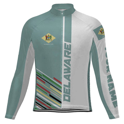 Customized Delaware Men's Winter Thermal Fleece Cycling Jersey Long Sleeve