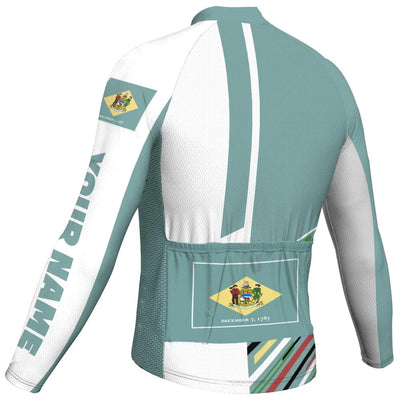 Customized Delaware Men's Winter Thermal Fleece Cycling Jersey Long Sleeve