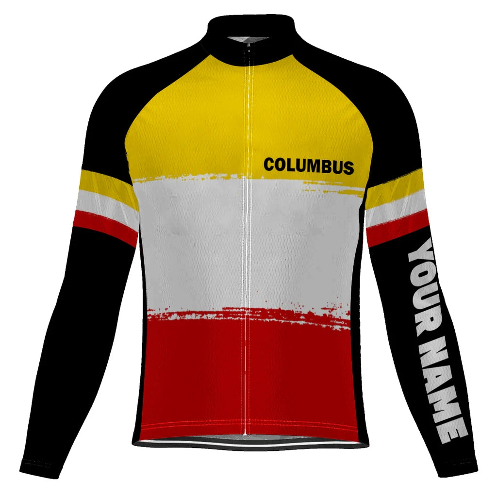 Customized Columbus Men's Winter Thermal Fleece Cycling Jersey Long Sleeve