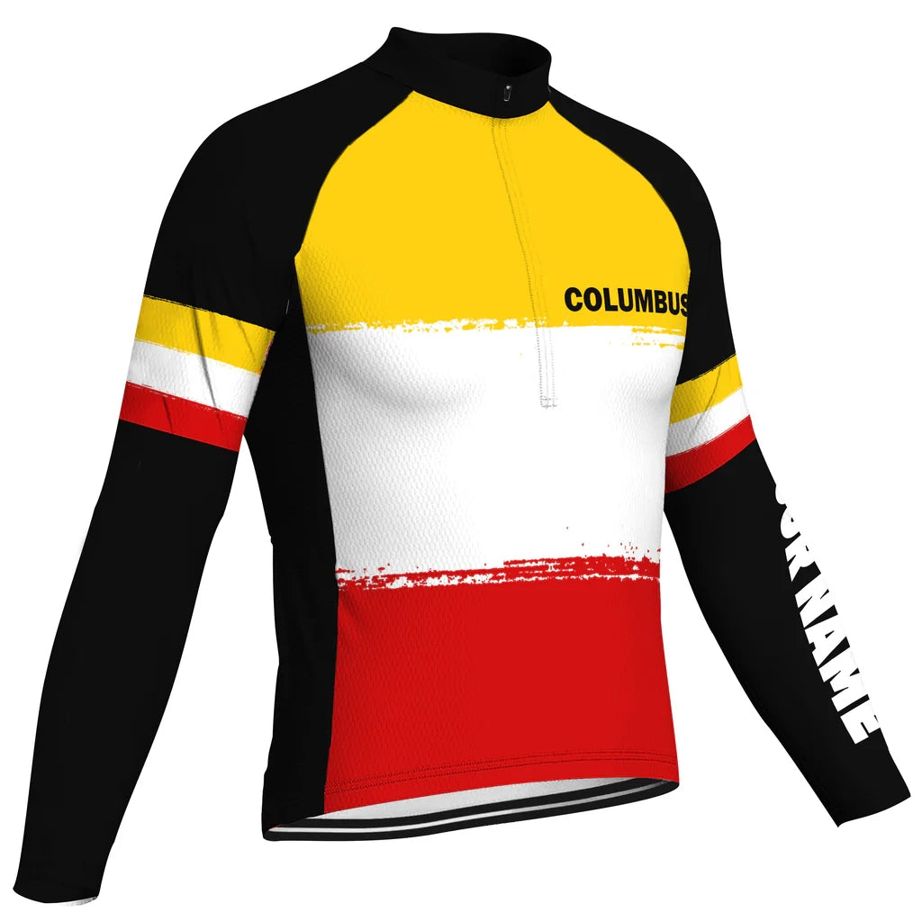 Customized Columbus Men's Winter Thermal Fleece Cycling Jersey Long Sleeve