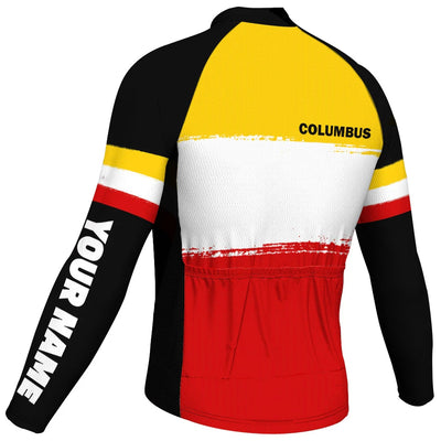 Customized Columbus Men's Winter Thermal Fleece Cycling Jersey Long Sleeve