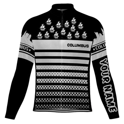 Customized Columbus Men's Winter Thermal Fleece Cycling Jersey Long Sleeve