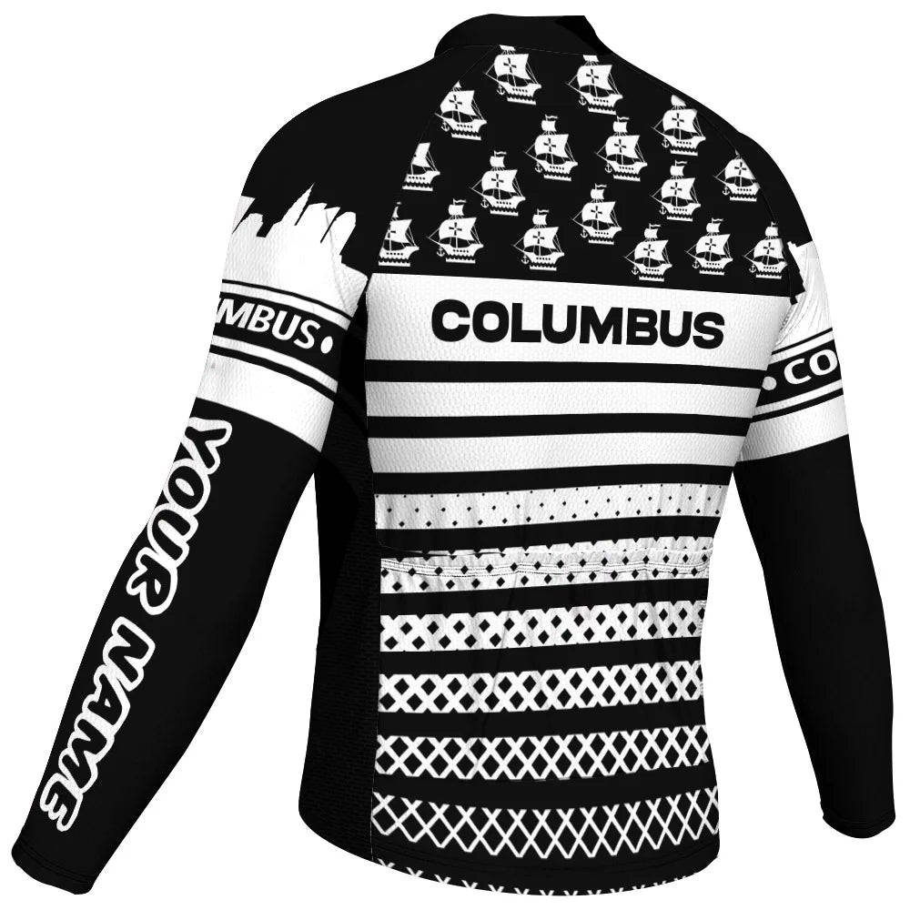 Customized Columbus Men's Winter Thermal Fleece Cycling Jersey Long Sleeve