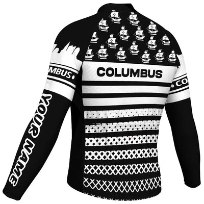 Customized Columbus Men's Winter Thermal Fleece Cycling Jersey Long Sleeve