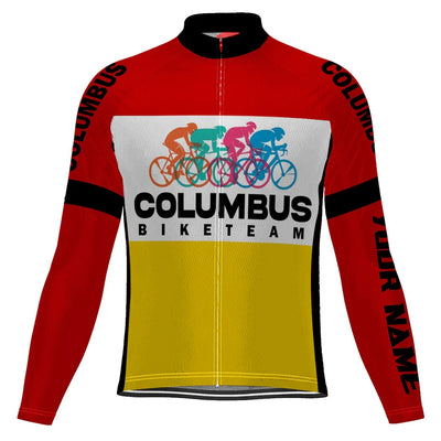 Customized Columbus Men's Winter Thermal Fleece Cycling Jersey Long Sleeve