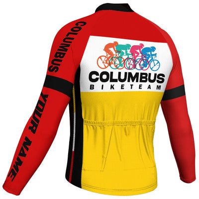 Customized Columbus Men's Winter Thermal Fleece Cycling Jersey Long Sleeve