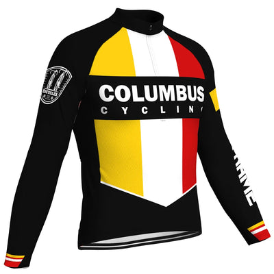 Customized Columbus Men's Winter Thermal Fleece Cycling Jersey Long Sleeve