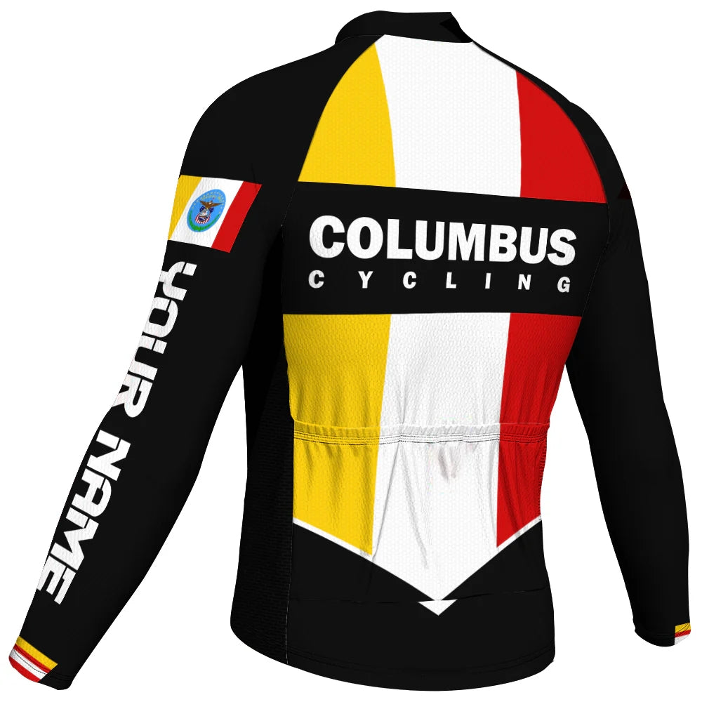 Customized Columbus Men's Winter Thermal Fleece Cycling Jersey Long Sleeve