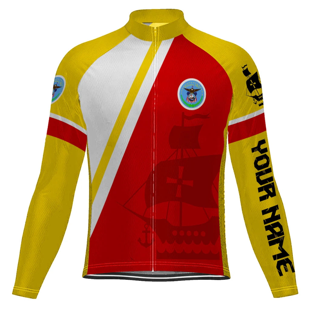 Customized Columbus Men's Winter Thermal Fleece Cycling Jersey Long Sleeve