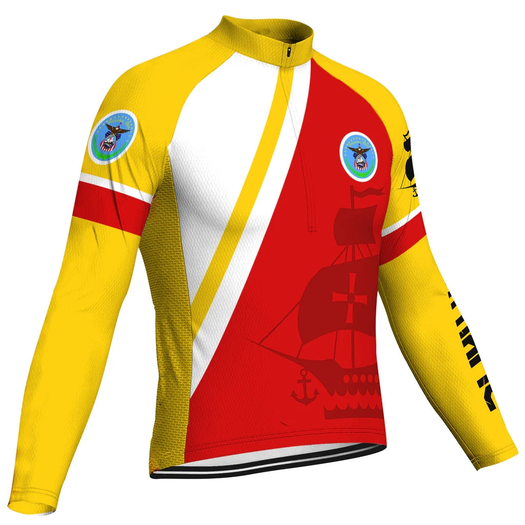 Customized Columbus Men's Winter Thermal Fleece Cycling Jersey Long Sleeve