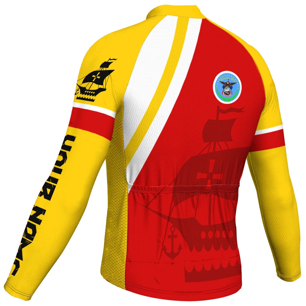 Customized Columbus Men's Winter Thermal Fleece Cycling Jersey Long Sleeve